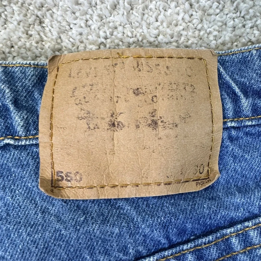 Levi's Jeans Mens 40x30 550 Relaxed Fit Blue Orange Tab Tapered Leg EUC